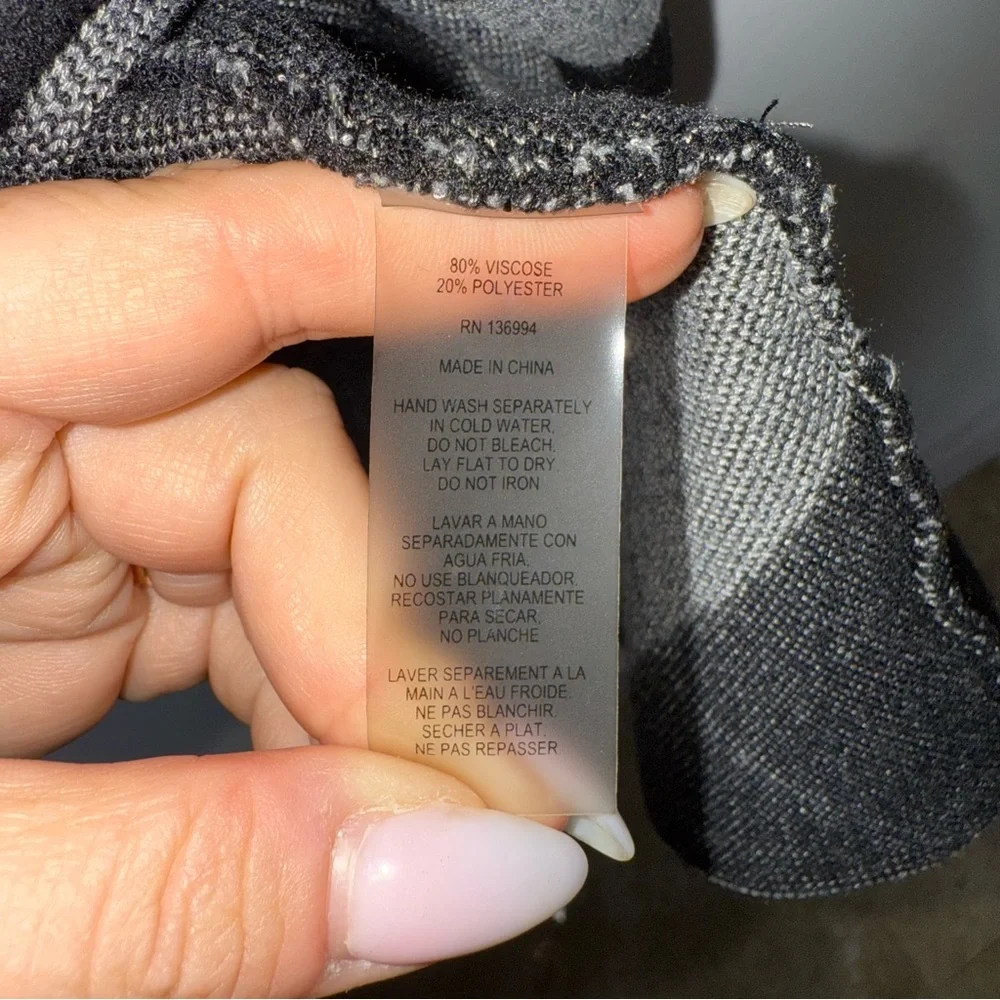 Viva Milano Petite Argyle Knit Skirt PM – Black Gray Flare Stretch - Picture 4 of 4